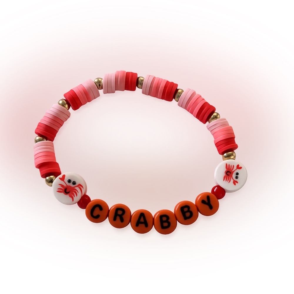 Pink‎ and Orange Beaded Stretch Bracelet Jewelry